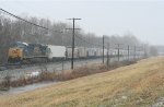 CSX 5303 solo with the empty grain train